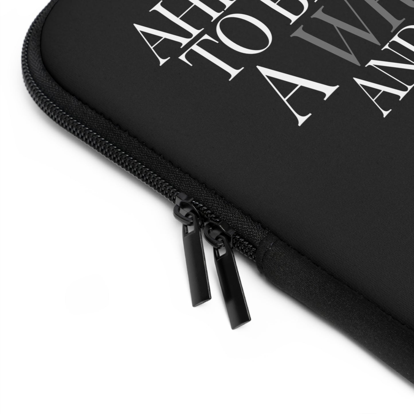 Young, Writer and Free Laptop Sleeve. Black