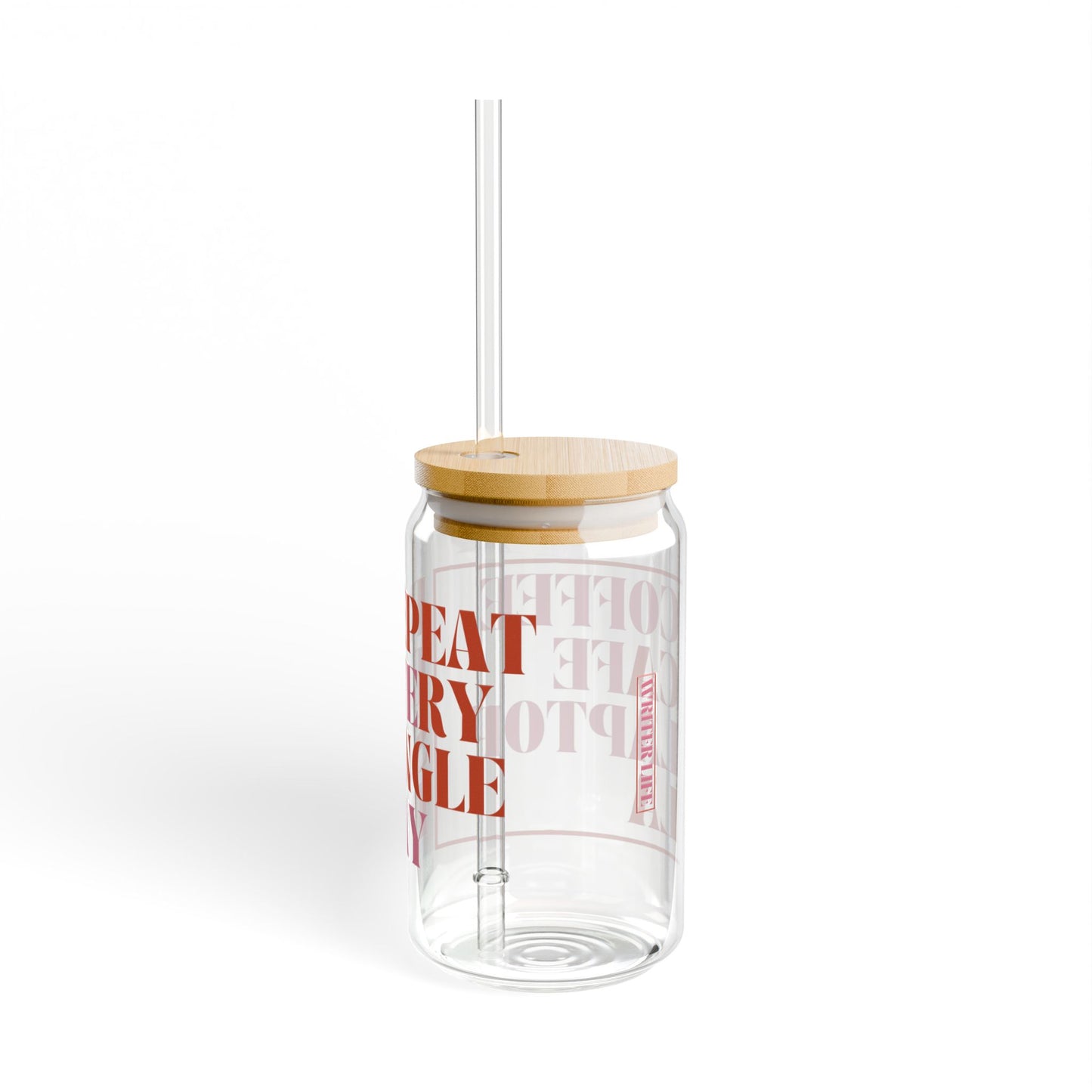 LA Writer Series. Sipper Glass. Pink/Orange.