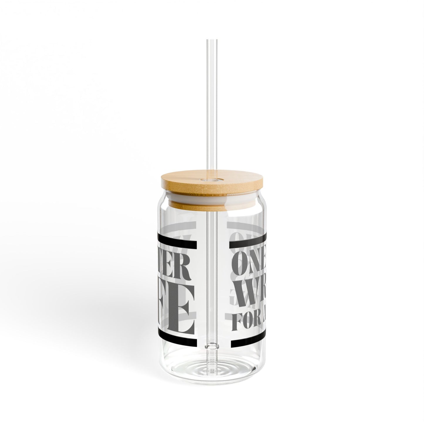 Writer Life Series. Sipper Glass. Grey/Black.