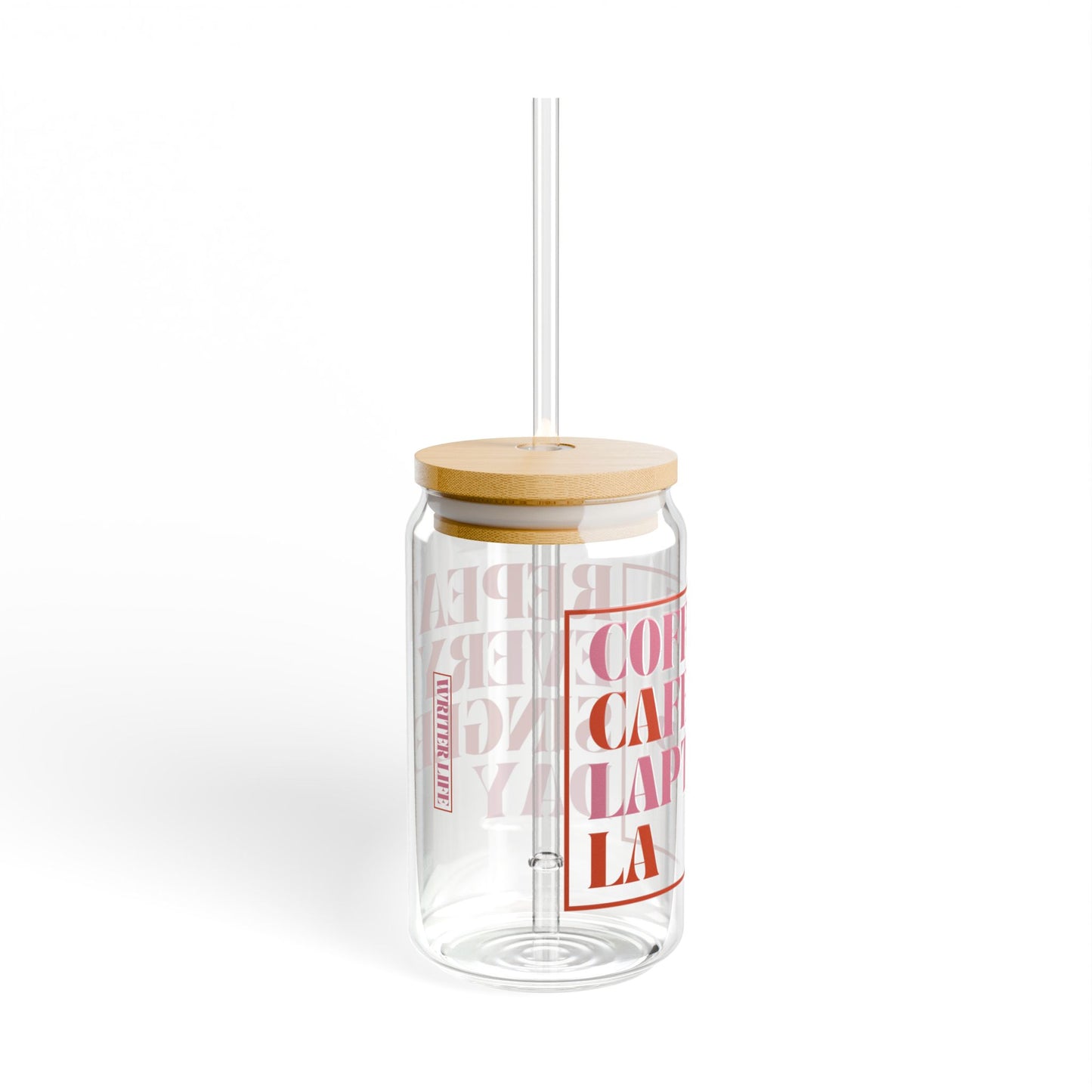 LA Writer Series. Sipper Glass. Pink/Orange.