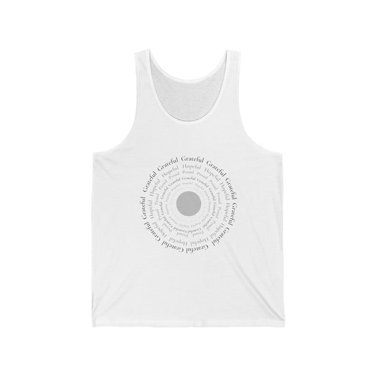 Grateful. Hopeful. Proud. Tank. White/Grey