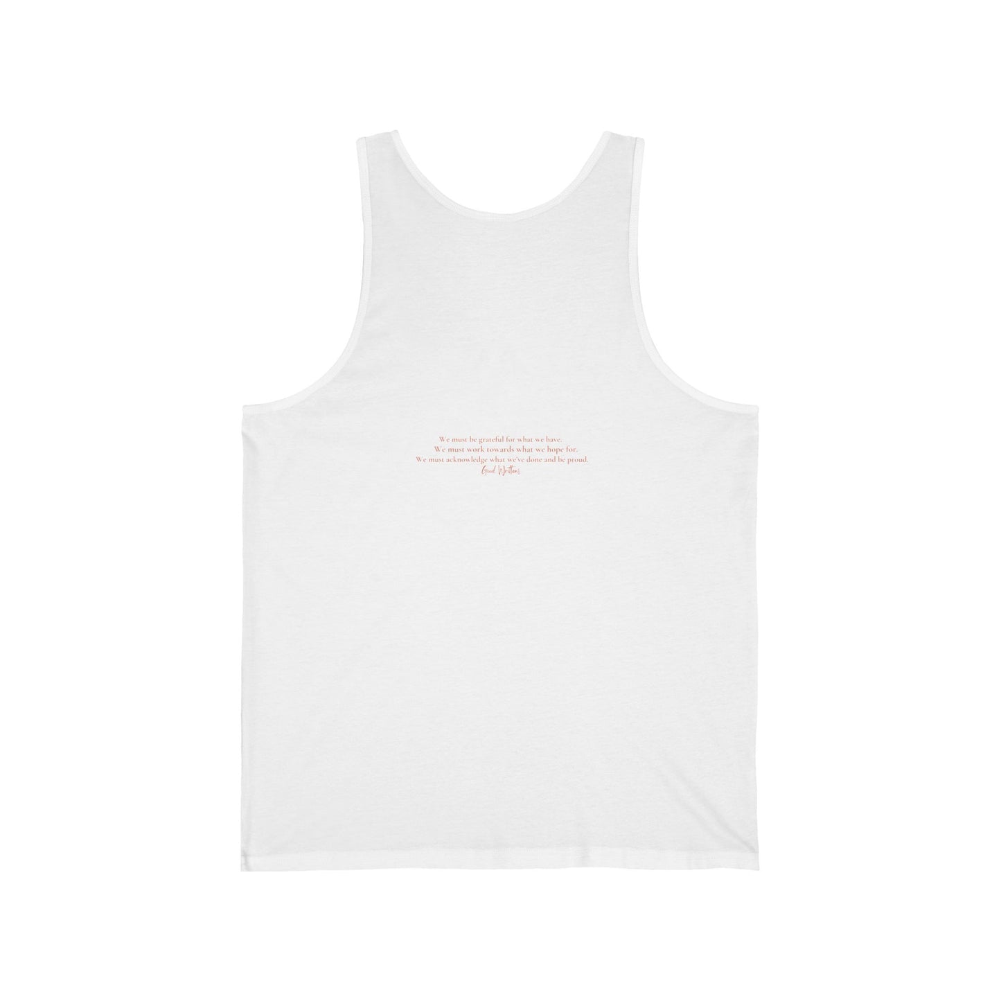 Grateful. Hopeful. Proud. Tank. White/Orange