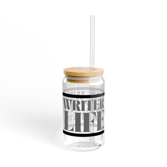 Writer Life Series. Sipper Glass. Grey/Black.