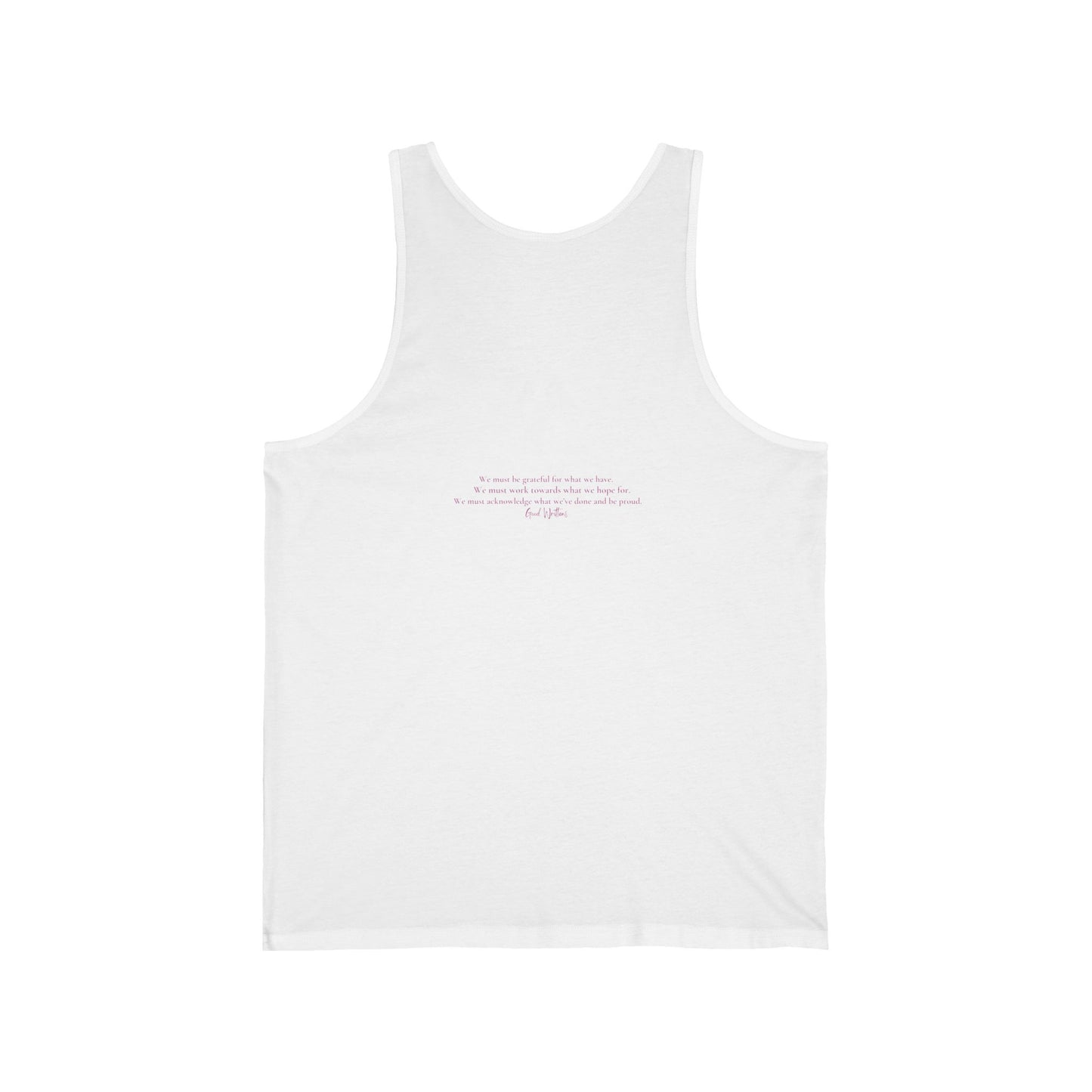 Grateful. Hopeful. Proud. Tank. White/Pink