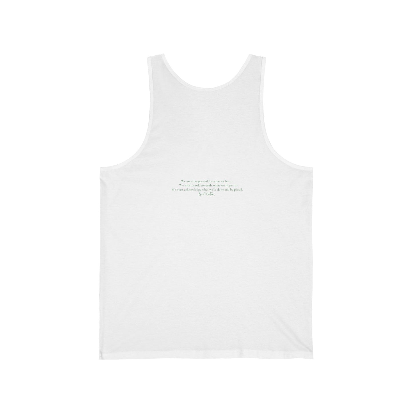 Grateful. Hopeful. Proud. Tank. White/Green