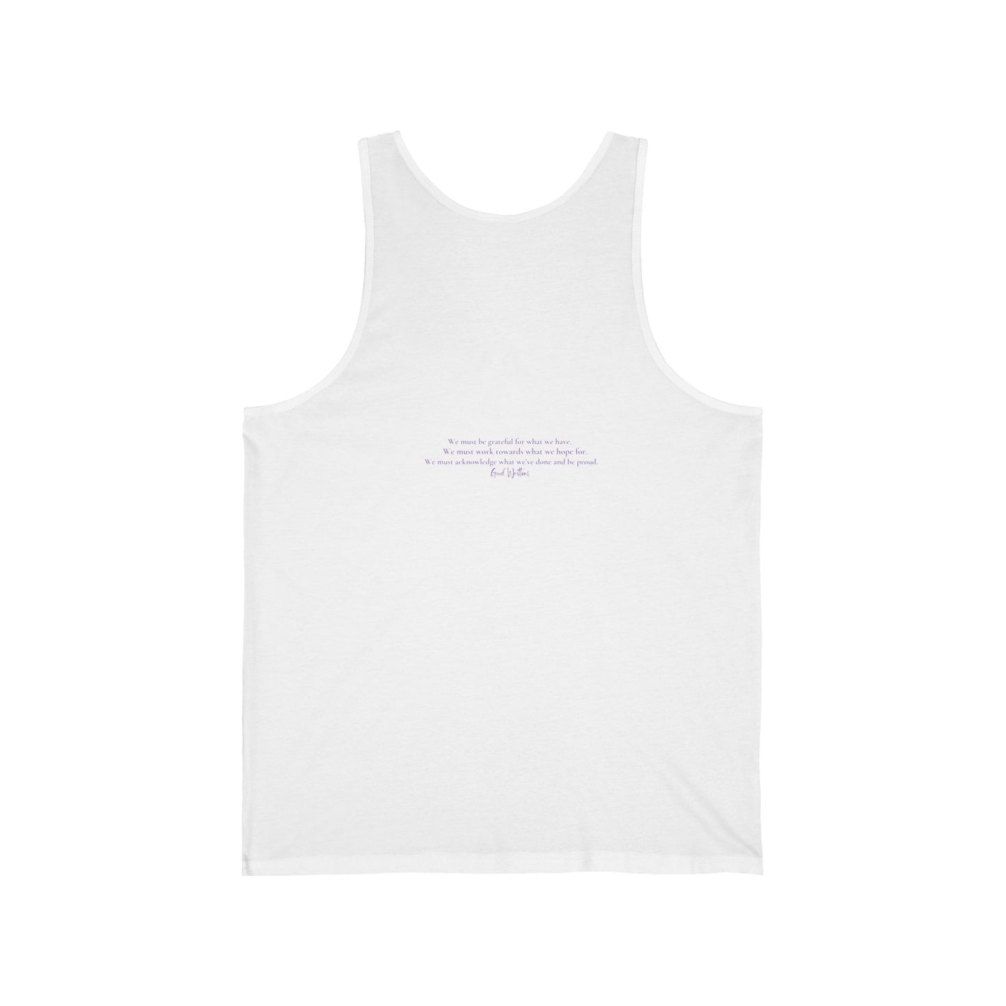 Grateful. Hopeful. Proud. Tank. White/Purple