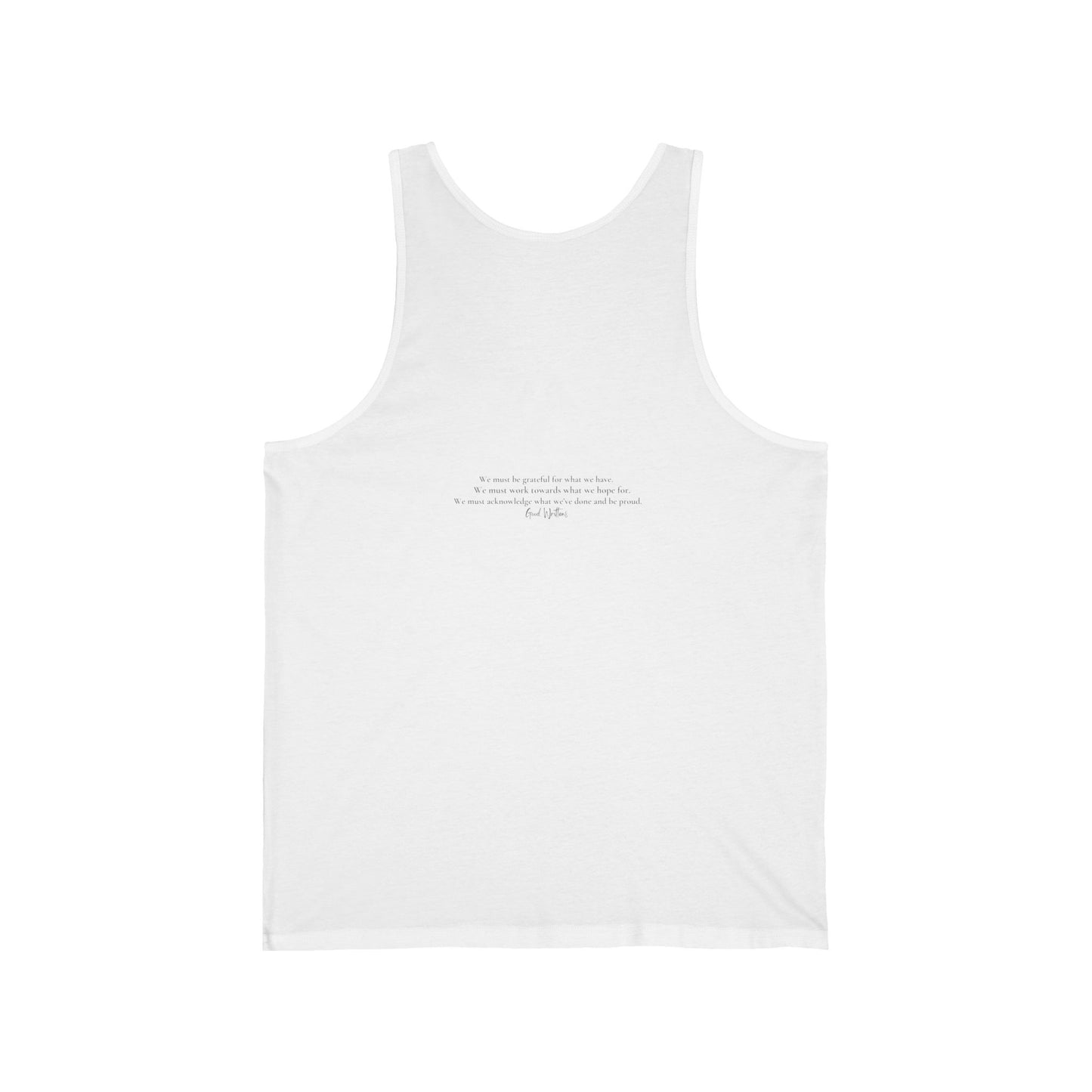 Grateful. Hopeful. Proud. Tank. White/Grey