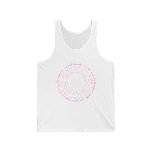 Grateful. Hopeful. Proud. Tank. White/Pink